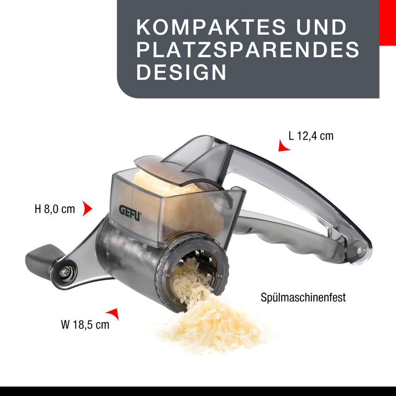 Gefu Rotary Grater Rullare, Stainless Steel Multi-Colour, 27 x 15