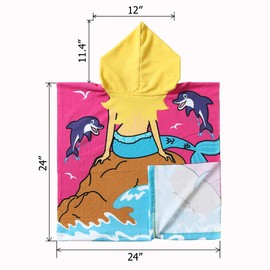 NovForth NovForth Kids Beach Towel for Boys Girls, Hooded Bath Towel Wrap, Toddler Pool Towel with Hood, Alligator