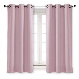 NICETOWN - Cortinas de oscurecimiento, con Aislamiento térmico y Ojales, para recámara(Rosado, 1 Piezas, 106 x 160 cm)