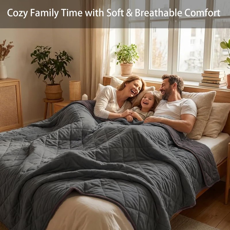 ZonLi 20lbs Weighted Blanket for Adults Sleeping, Double-Sided All Season