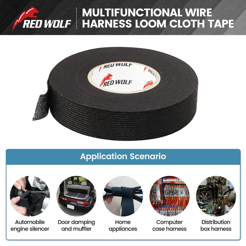 RED WOLF Wire Electrical Tape, 3/5 Inch x 50 Feet