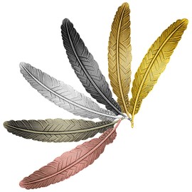 WELANE Metal Feather Bookmarks, 6 PCS Vintage Book Tags for Book Lover Gifts, School Supplies, Classroom Prizes (6 Colors)