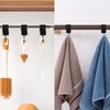 SHYSBV S Hooks with Leather Loop, Black Metal Hooks for