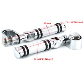 NHPJ 1-1.25"(25mm-32mm) Universal Motorcycle Foldable Highway Antivibrate Engine Guard Crash Bars Foot Pegs for Harley Electra Glide Road King Street Glide (chrome)