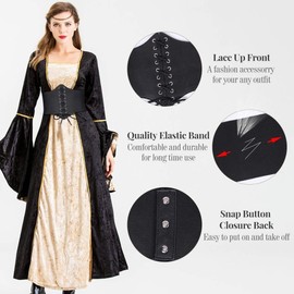 Women's Lace-up Corset Elastic Wide Belt, Tied Waspie Waist Belt for Women by WHIPPY, Black, Fit Waist 26-29 Inches