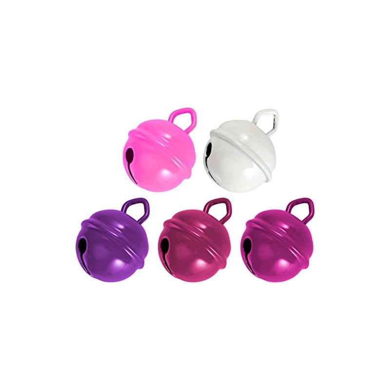 Rayher Metal Bells, Pink Mix, 19mm ø, tab-Bag 5pc, 1.2