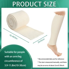 Nuanchu 2 Pack Cotton Stockinette Tubular Elastic Wrap Bandages Cast Stockinette Roll for Arm Leg(2 Inches X 16.4 ft)