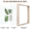 MUYE 12x12 Floating Frame Distressed Beige White Wood Pattern,Double Glass