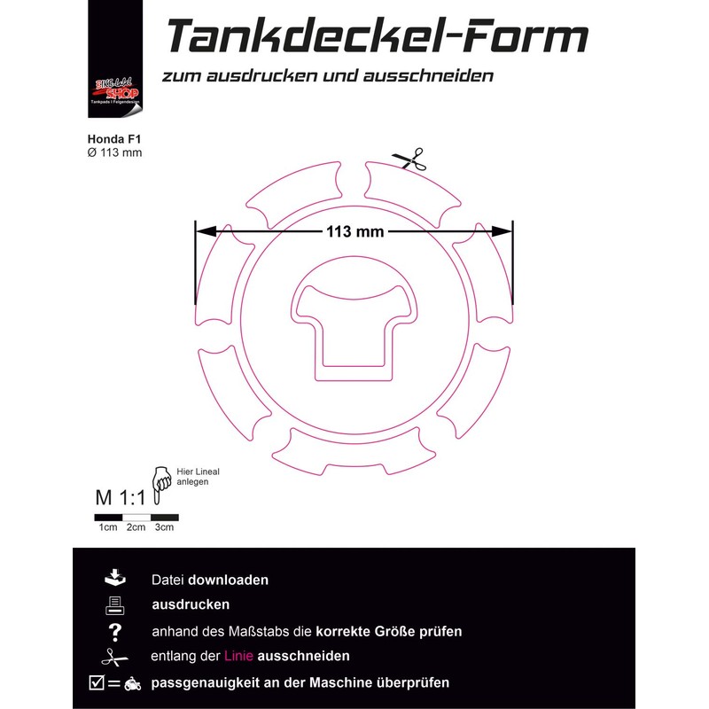 BIKE-label Tank Pad Fuel Cap Pad Black Compatible with Honda