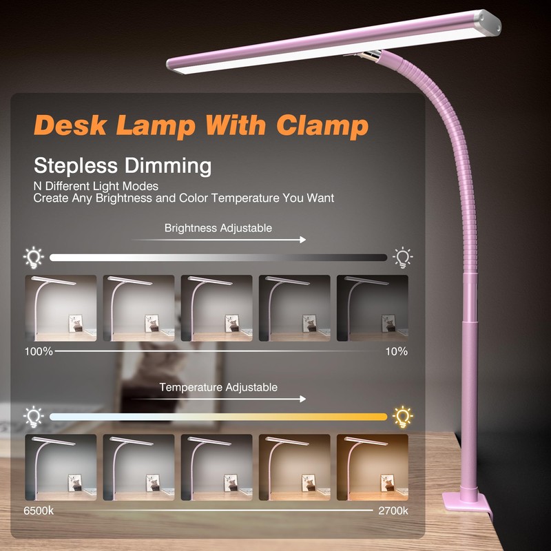 Airlonv LED Desk Lamp for Office Home, Eye-Caring Desk Light
