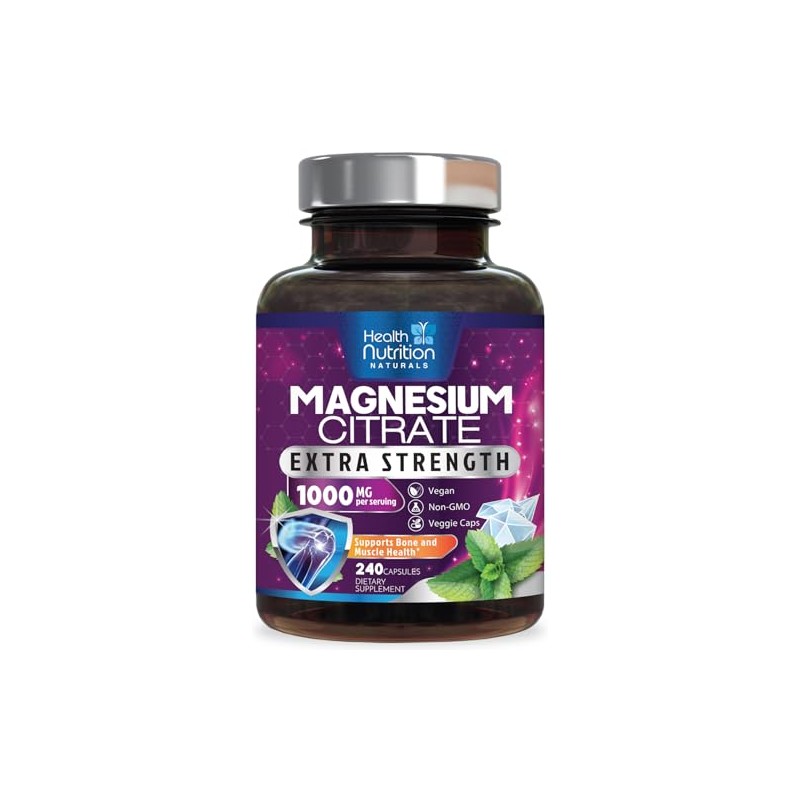 Health Nutrition Naturals C?psulas de Citrato de Magnesio de 1000