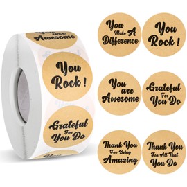 1000 Pcs Kudos Appreciation Stickers Retro You are Awesome Thanks for Being Amazing You Make a Difference Envelope Seals for Graduation Employees Nurses Teacher Appreciation(Kraft Style)