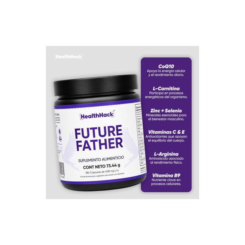CoQ10 y L-Carnitina para Hombres con Zinc Ginseng Selenio Health