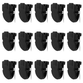 Tinoaly 15pcs Cubicle Clips, Plastic Cubicle Clips for Fabric Walls Fabric Panel Wall Hooks for Hanging Photos Notes Memos Documents (Black)