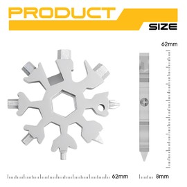 Father's Day Gift for Men, 18-in-1 Snowflake Multi tool, Stocking Stuffers gifts for Women Adults Dad Husband Boyfriend, Unique Ideas Gadgets Multitool mini Screwdriver Wrench Bottle Opener-Silver