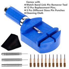 cridoz Watch Link Removal Tool Kit - Replacement Pins and Pin Punches for Bracelet Sizing, Strap Adjustment and Repair