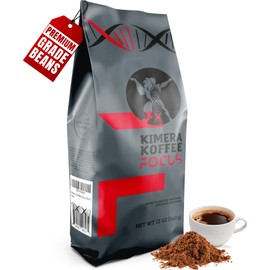 Kimera Koffee - Organic Light Roast Ground Coffee | Focus Blend | Infused with Brain Vitamins | L-theanine | Amplifies Alpha Brain Waves| Enhance Mental Endurance & Awareness | 12oz