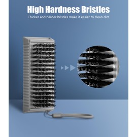 Larbois Nail Brush for Cleaning Fingernails, 2Pack Heavy Duty Nail Brushes Remove Dirt and Paint Fingernail Brush Deep Cleaning Mechanical Nail Scrub Brush Two-Sided with Hanging Rope, Grey