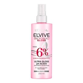 L'Oréal Paris Elvive Tratamiento Ultra Gloss Glycolic Gloss, con Ácido Glicólico para un pelo más brillante y visiblemente sano, 200ml