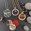Morella Women's Coin 33mm Gemstone Chakra Disc Necklace Pendant, Stone,