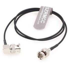 SZRMCC BNC to BNC Male 3G HD SDI Cable RG174 75ohm Flex Coaxial Video Cable for Sony FS5 FX6 Atomos Shogun Inferno SmallHD Monitor Blackmagic ARRI RED Cameras (Straight to Right Angle, 80 cm)