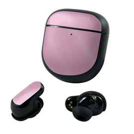 MightySkins Glossy Glitter Skin Compatible with Bose QuietComfort Earbuds II (2022) - Solid Pink | Protective, Durable High-Gloss Glitter Finish | Easy to Apply and Change Styles | Made in The USA