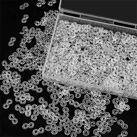 Clips, 500 Pieces Boxed, Clear, Loom Rubber Band Clips, Plastic Band Clips, Bracelets DIY Making Refill Kit, Connectors Refills, Loom Bracelets DIY Handicrafts, Exquisite Gadgets. - Color: Clear