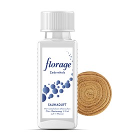 Florage 100 ml Sauna Infusion Cedar Wood – 50 Years of Experience as a German Fragrance Manufactory, High Yield Infusion for the Sauna, Many Infusion Fragrances, Vegan and No Animal Testing, Also as a