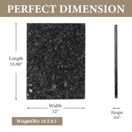 Koville Norwegian Natural Granite Cutting Board for Kitchen, 16x12inch Large Hand Crafted Stone Slab for Cheese, Charcuterie, Pastry Board - Wedding Gift, House Warming Gift