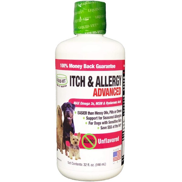 Liquid-Vet by COOL PET Holistics K9 Itch & Allergy Advanced Formula, Plain, 32 oz