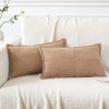Artscope Corduroy Cushion Covers Pack of 2 Modern Patchwork Throw