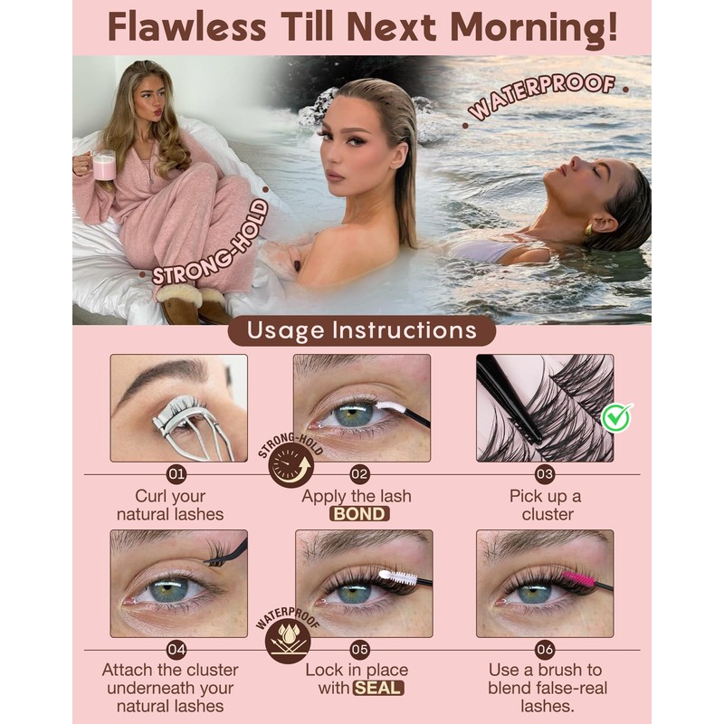 Goddvenus Wispy Lash Clusters Kit Mascara-like Natural Eyelash Clusters Lashes