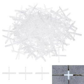 sourcing map 600Pcs Tile Spacers, 1.5mm 1/16" Cross Shape Wall Floor Tile Spacer Tiling Tools for Ceramic Tile Installation (Plastic, White)