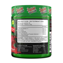 PWO Psycho Pharma Edge of Insanity Most Intense Pre-Workout Powder Booster for Focus, Strength and Energy, Strong Effect, Premium Formula and Ingredients (Spiked Punch)