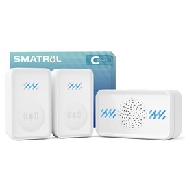 SMATRUL Wireless Doorbell No Battery Required with 1 Plug-in USB C Port LED Flash Receivers, 2 Press Self-Powered Transmitter, Doorbell Kit with Memory Function, 58 Chimes 4 Level Volumes (White)