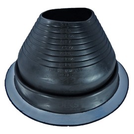 DEKTITE #6 - DF106B - ROUND Black EPDM flexible Pipe Flashing, Roof Jack, Pipe Booting Flashing (for OD pipe sizes 5"- 9")