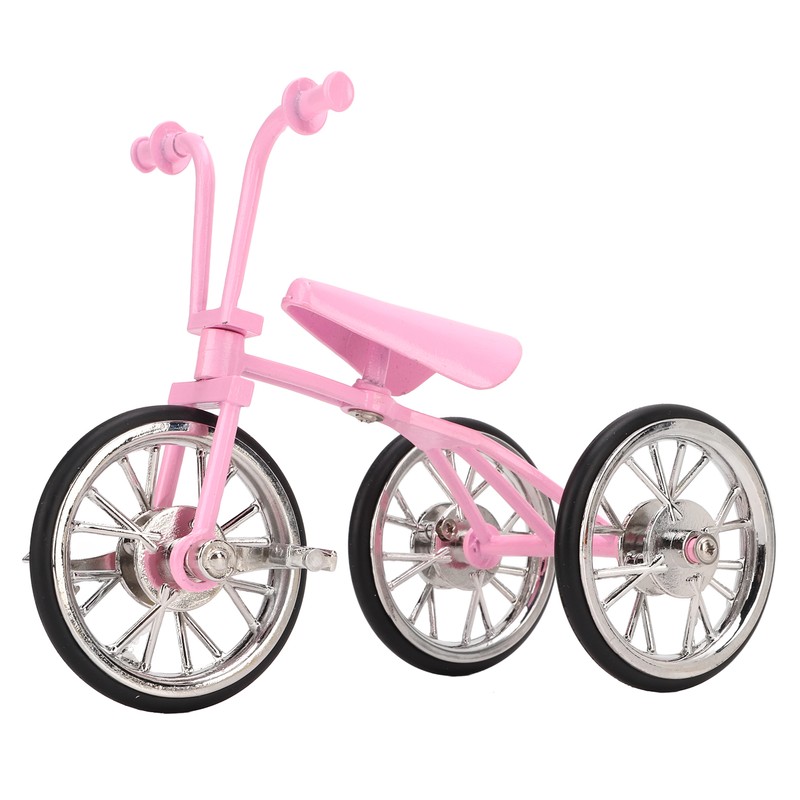Pink Look Toy Tricycle Model Simulated Design Tricycle Ornament Wear