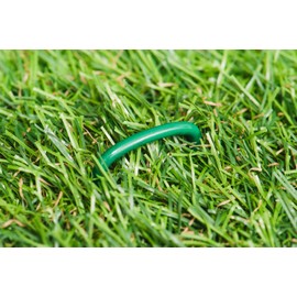 ADEPTNA Heavy Duty Green U-Shaped Garden Pins Securing Galvanised Metal Pegs For Artificial Grass Weed Fabric Landscape Netting Ground Sheets Fleece 15cm Powder Coated (PACK OF 20)