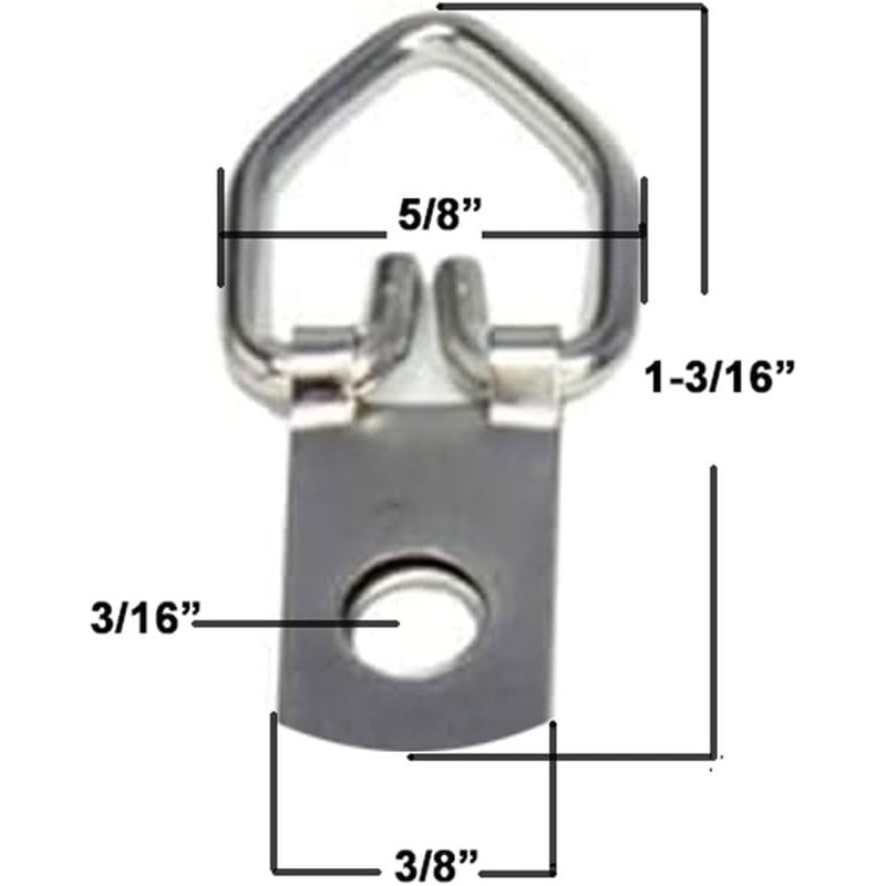 10 Pack - 1 Hole Heavy Duty D Ring Picture