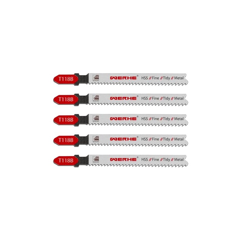 WERHE Jigsaw Blades T118B HSS – for thick sheet 2.5–6.0