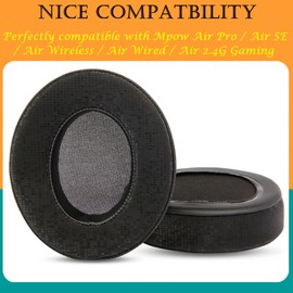 TaiZiChangQin Upgrade Ear Pads Ear Cushions Replacement Compatible with Mpow Air Pro/Air SE/Air Wireless/Air Wired/Air 2.4G Gaming Headphone Protein Leather Earpads