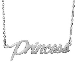 HUAN XUN My Best Friends Name Necklace in Silver, Princess