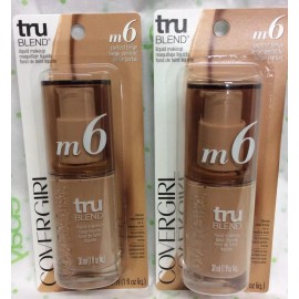 COVERGIRL LOT OF 2 COVERGIRL truBlend Liquid Foundation Makeup Perfect Beige M6, 1 oz NEW