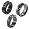 Flongo Set of 3 Rune Rings Fidget Ring 8 mm