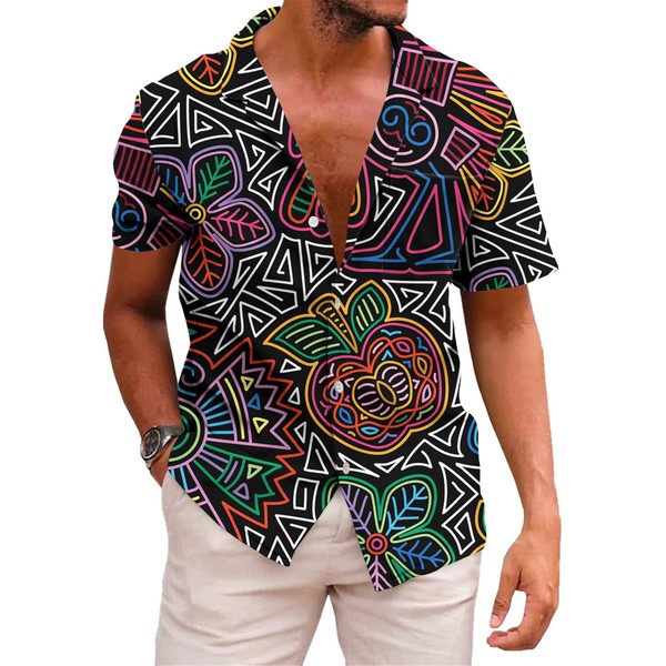 KYKU Hip Hop Shirts for Men Hawaiian Shirt Button Down,