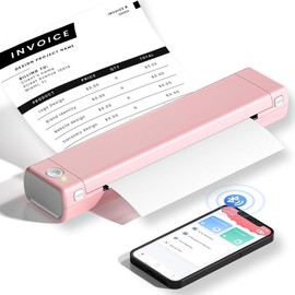 Phomemo M08F Inkless Portable Bluetooth Printer – Supports 8.5" x 11" Letter & A4 Thermal Paper, Compatible with iOS, Android & Laptops, Perfect for Office, Home, School, Business & Travel:_Pink