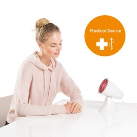 Beurer IL11 Infrared Heat Lamp | Warm, soothing infrared light | Helps ease muscle aches and joint stiffness | Speed recovery from the common cold | Improve complexion | With 5 angles of inclination