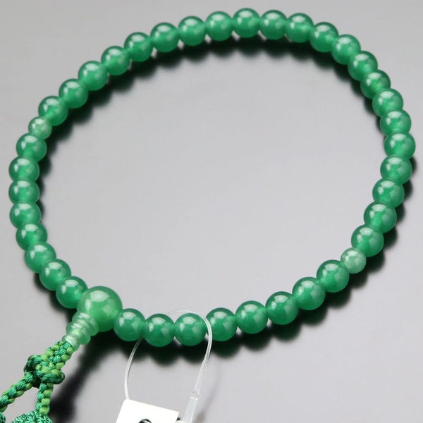念珠 Dot Quartz Mala Women's Approximately/7 Mil Pipal Jade Green Silk 2 Colors Tassels 略式 Mala Aventurine Fighters 念珠 Green 102070101 Mala Bag Gift.