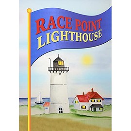 Toland Home Garden 1012036 Race Point Lighthouse Race Point Flag 28x40 Inch Double Sided for Outdoor House Yard Decoration