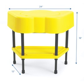 Children's Factory - AFB5100PY Angeles Toddler Sensory Table with Lid, Adjustable Height Sand & Water Indoor/Outdoor Play Equipment for Kids Playroom/Homeschool/Classroom, Yellow